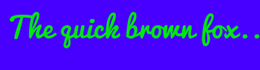 Image with Font Color 00E711 and Background Color 4700FF